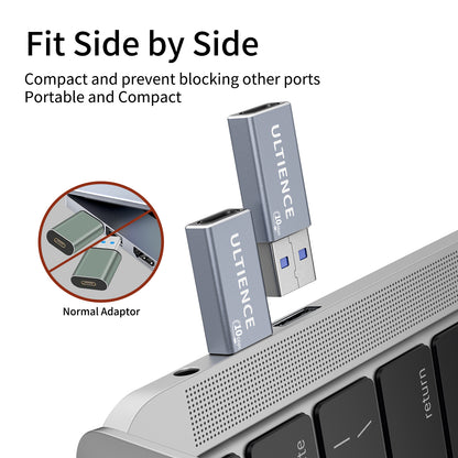 ULTIENCE USB A to USB C Adapter: 10Gbps Both Sides, 60W USB 3.2 Converter, Compatible with Apple/iPhone/Car/Samsung